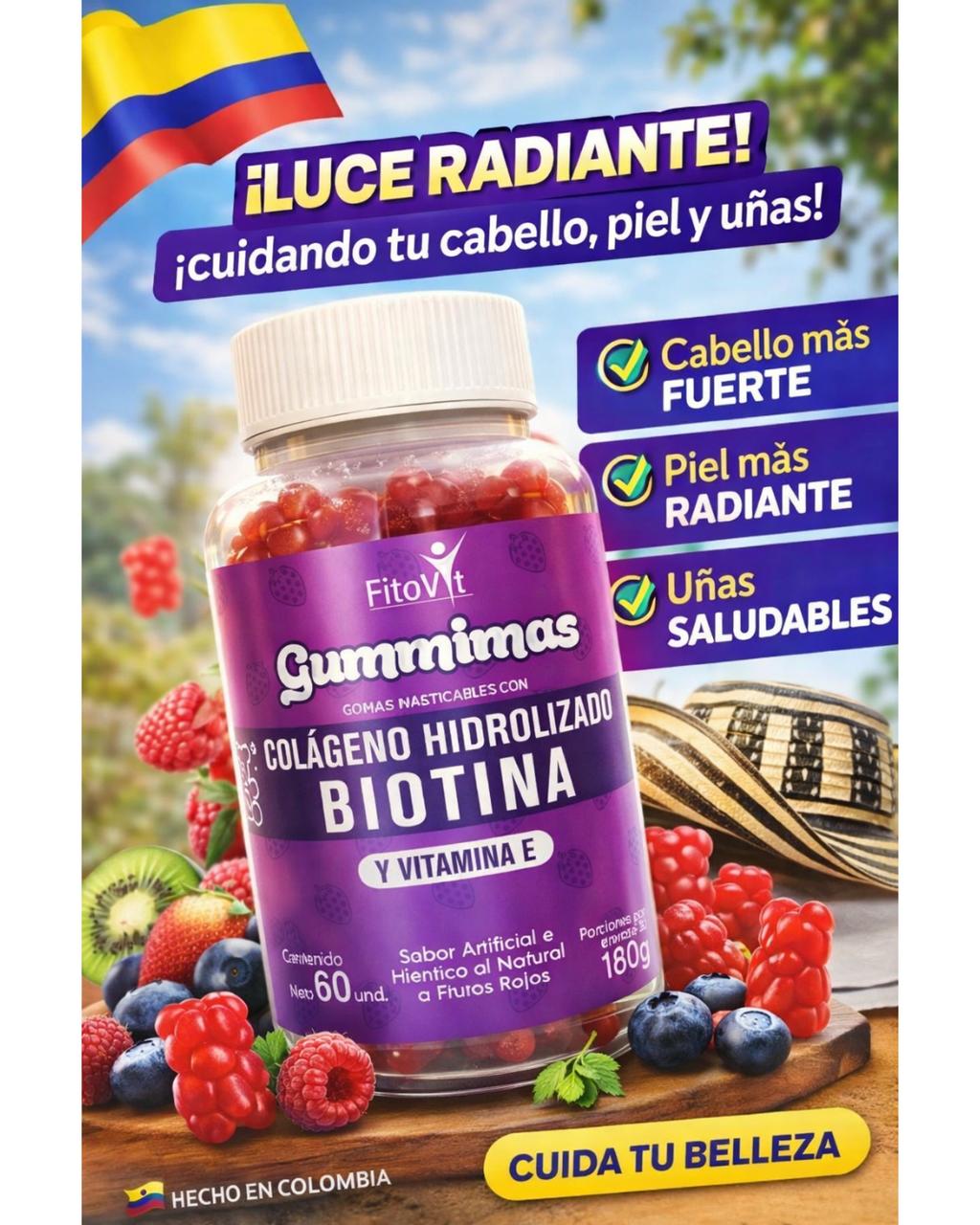 Gomitas de Colágeno + Biotina 🍓